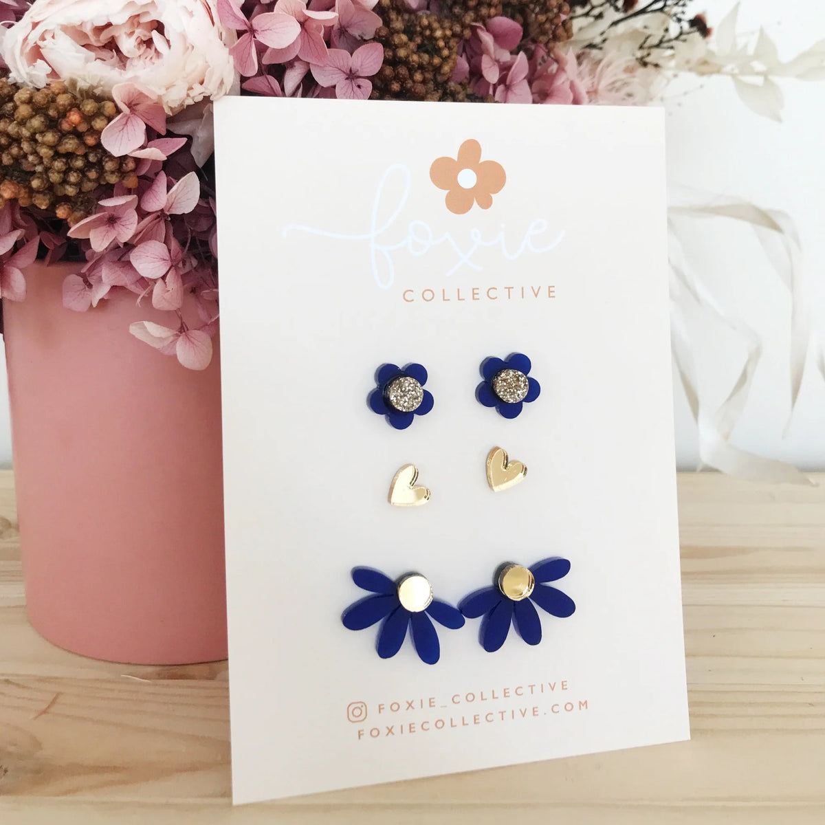 Stud Pack Trio | Frosted Sapphire And Gold