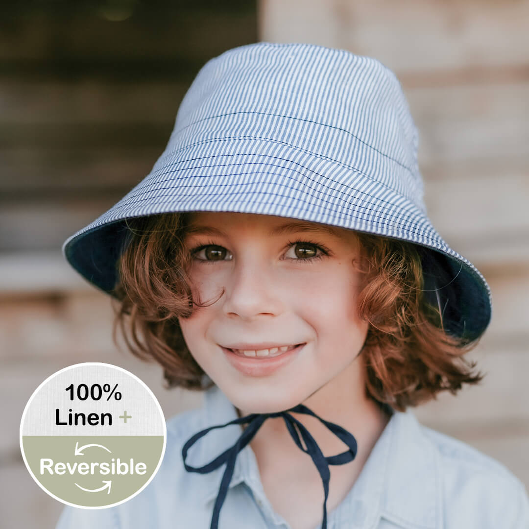 Explorer Kids Reversible Classic Bucket Hat | Charlie | Indigo