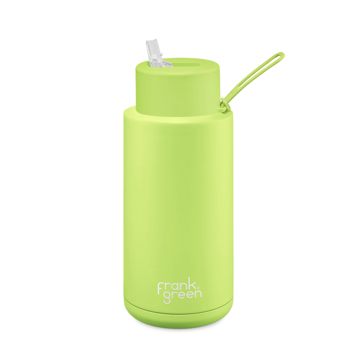 Frank Green Ceramic Drink Bottle With Straw Lid | 34 oz |  1000ml | Pistachio Green