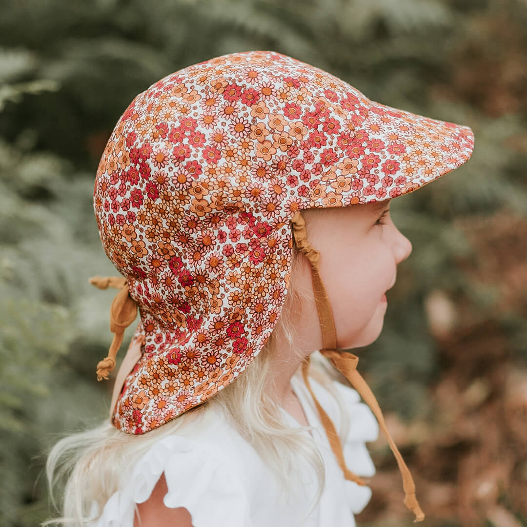 &#39;Lounger&#39; Baby Reversible Flap Sun Hat | Melody | Maize