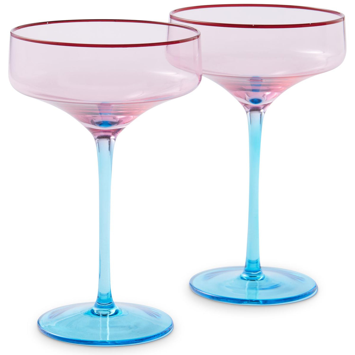 Rose With a Twist Margarita  Glass 2P Set