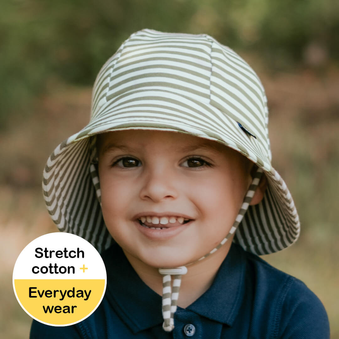 Toddler / Classic Bucket Sun Hat - Khaki Stripe