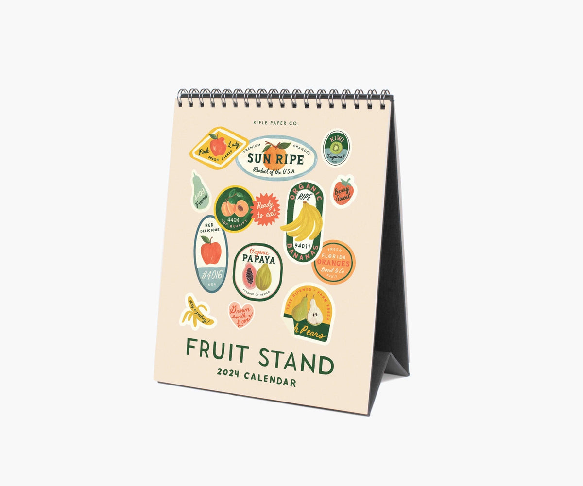 Rifle Paper Co - 2024 Desk Calendar- Fruit Stand 12 Stickers