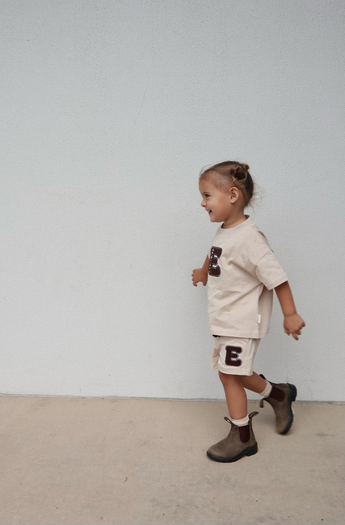 Earlybird Logo Tee and Shorts |  Beige and Chocolate