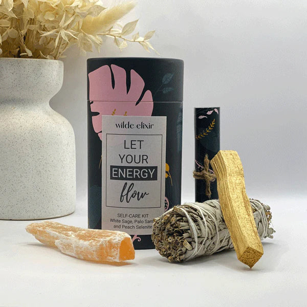 Let Your Energy Flow | Sage, Palo Santo and Crystal Self-Care Cleansing Kit
