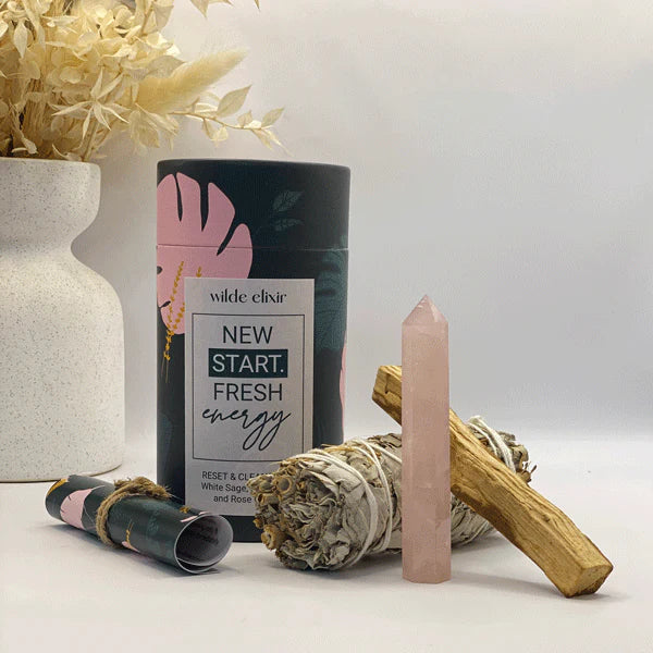 New Space, Fresh Energy | Sage, Palo Santo and Crystal Space Cleansing Kit