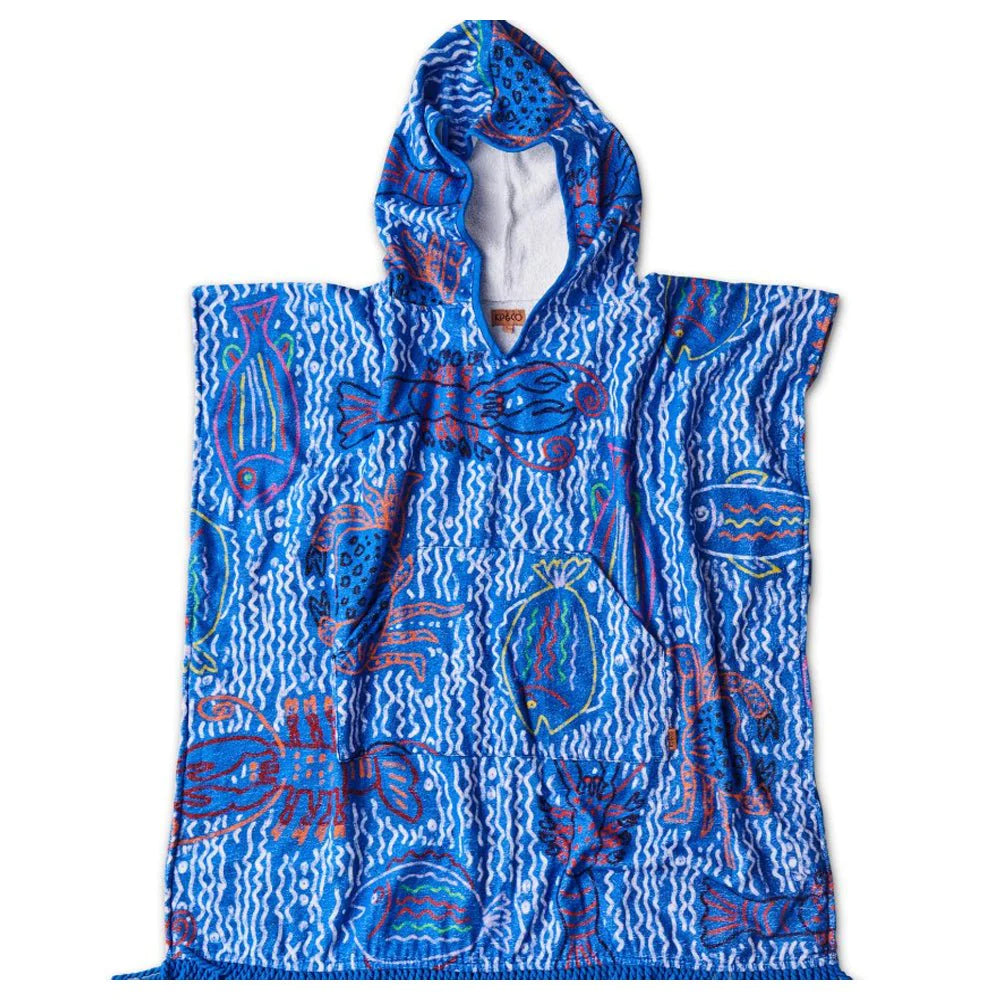 The Deep Blue Terry Poncho Small