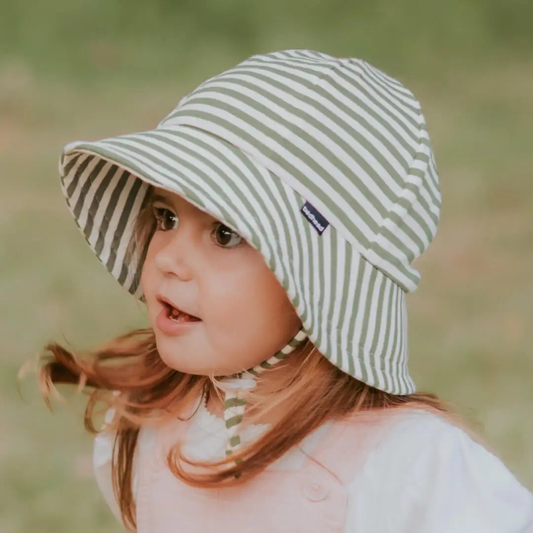 Toddler / Classic Bucket Sun Hat - Khaki Stripe
