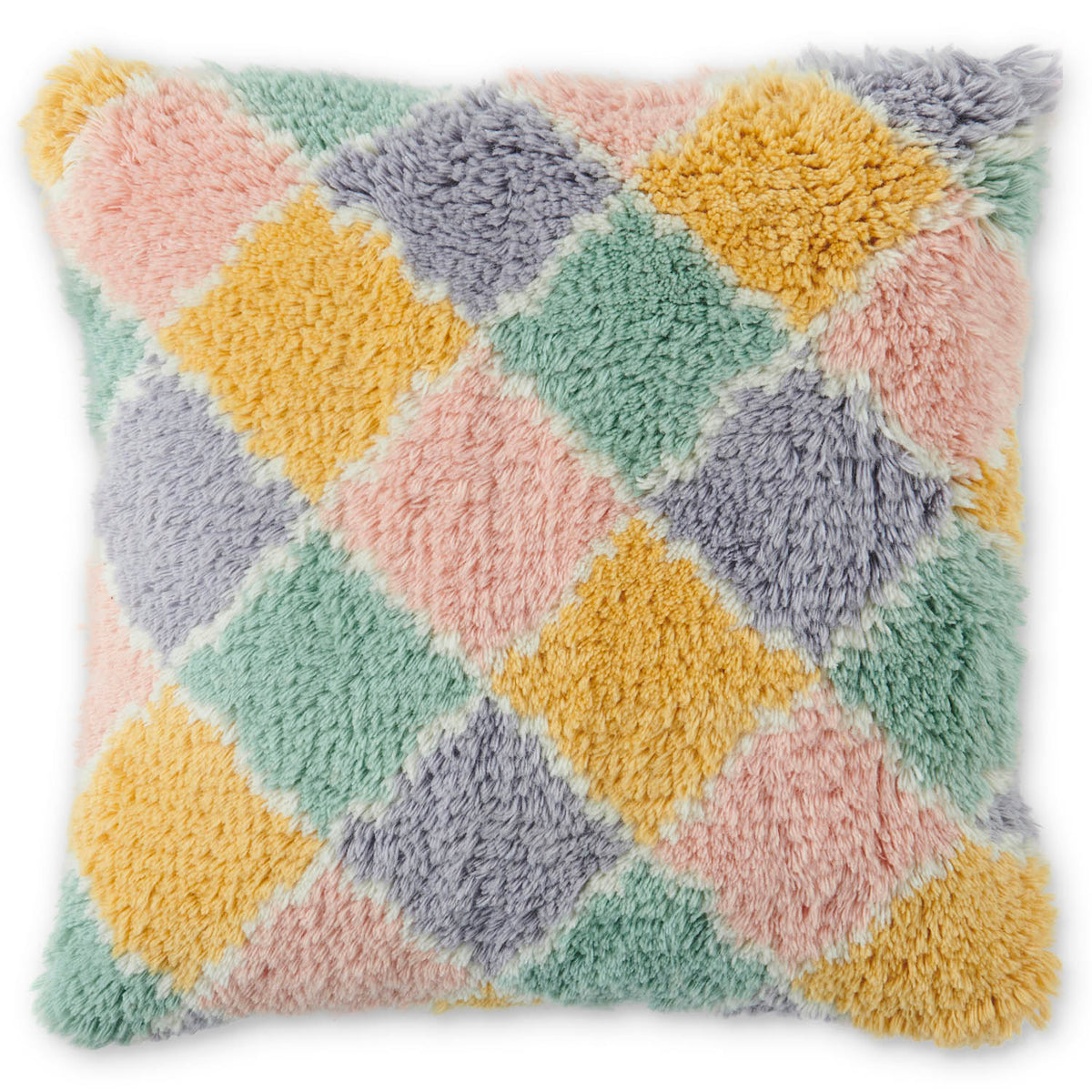 Harlequin Pastel Wool Shag Cushion