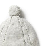 Knitted Mini Cable Bonnet | Grey Melange
